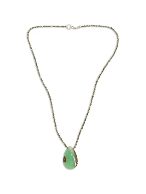 Madison Chrysoprase teardrop necklace Silver MBHG9