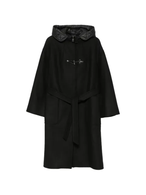 Fay belted hooded coat Black NAW59533530YMVB999