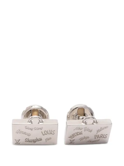 Louis Vuitton Pre-Owned 2017 logo-motif cufflinks Silver 1070752US0187