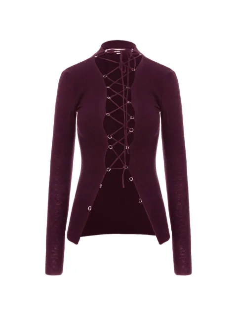 MANURÍ lace-up Jamie blouse Red MRSS24BL9CH043X
