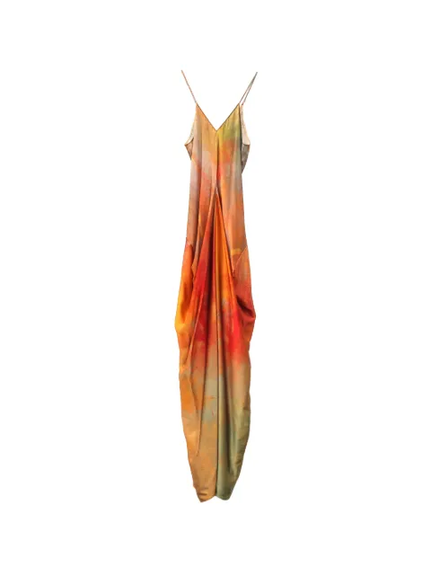 YANGKEHAN floral-print draped dress Orange YKH26SDRS514F