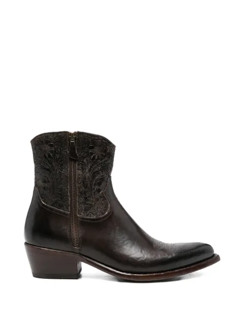 ERALDO floral-embossed boots Brown BLEUARU