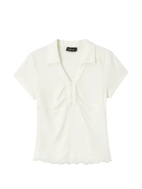 tout a coup ribbed-knit lettuce-edge T-shirt White M633AU6