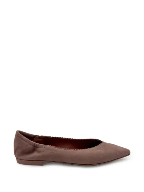 Pomme D´Or pointed-toe scalloped-trim ballet flats Pink 1200CAMOSCIO