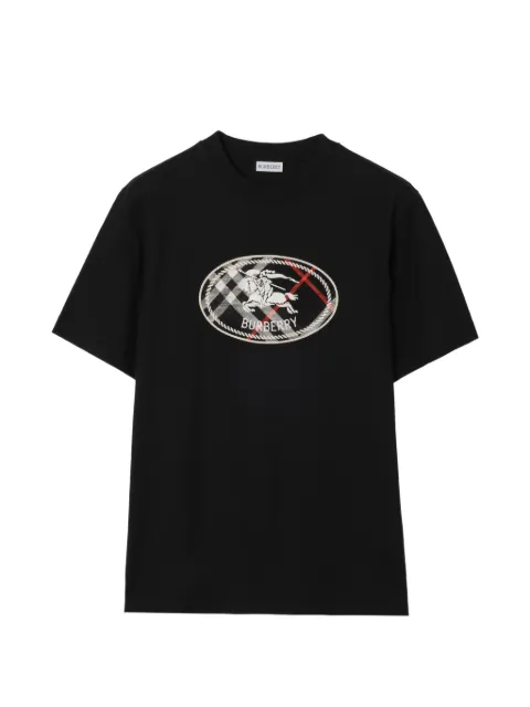 Burberry Check Knight stamp cotton T-shirt Black 8128072