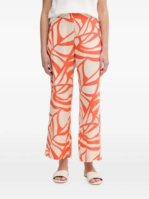Lola Casademunt leaf-print straight-leg trousers Orange LS2614040