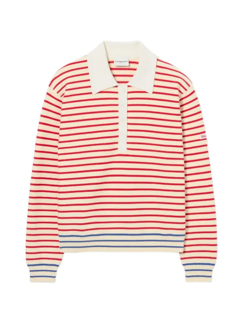 Claudie Pierlot striped polo neck jumper Neutrals CFPPU01325