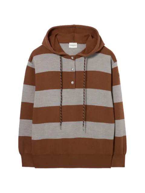 Claudie Pierlot striped-pattern hoodie Brown CFPPU01338
