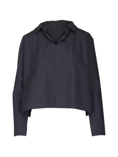 Peter Cohen cropped long-sleeve blouse Blue 4097CBDDOCKBLUE