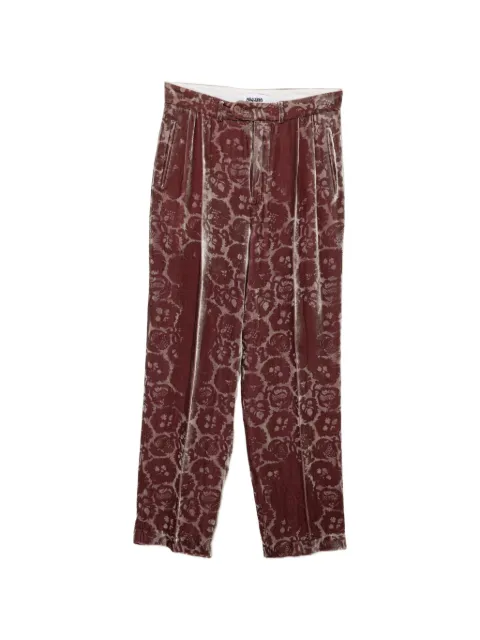 Magliano laser-cut floral-pattern trousers Red MGSS26PA02200
