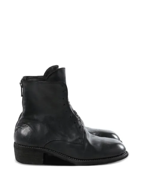 Guidi back-zip lace-up boots Black 795BZ