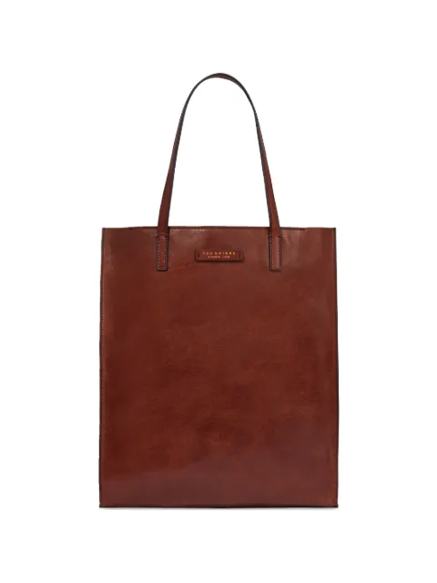The Bridge logo-plaque leather tote bag Brown 04330101