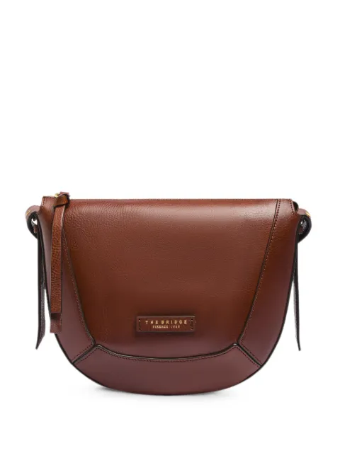 The Bridge Fedora pebbled leather shoulder bag Brown 043205D3