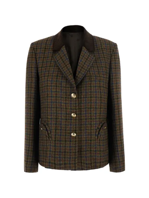 Blazé Milano Shelley check-pattern virgin wool blazer Brown BZSHY01