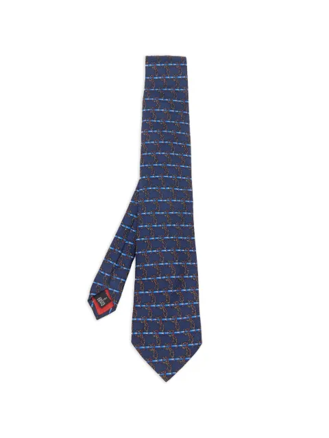 S.T. Dupont printed silk jacquard tie Blue 650002