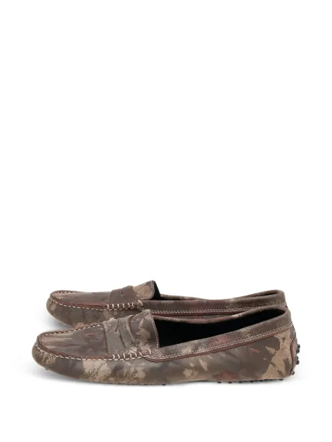Tod's Vintage printed penny loafers Brown 595843