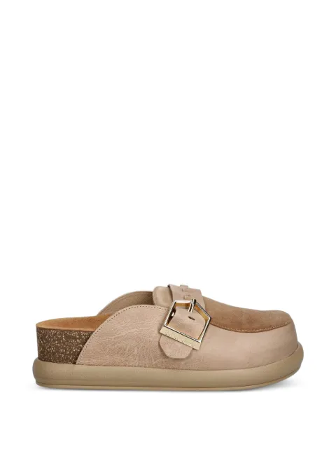 BOHONOMAD buckle-fastening leather mules Neutrals LND12