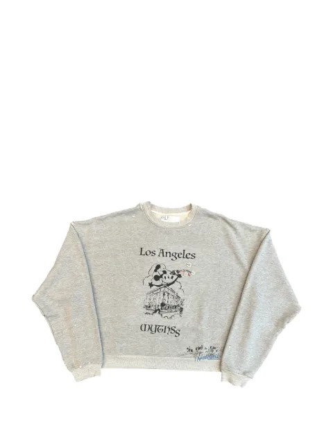 Paly Mythss distressed graphic-print sweatshirt Grey 4U010Q1010
