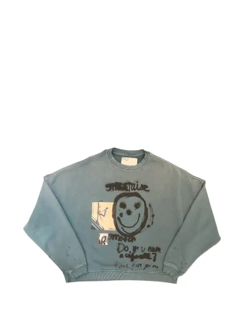 Paly airbrush-print distressed sweatshirt Grey 4U011Q1010