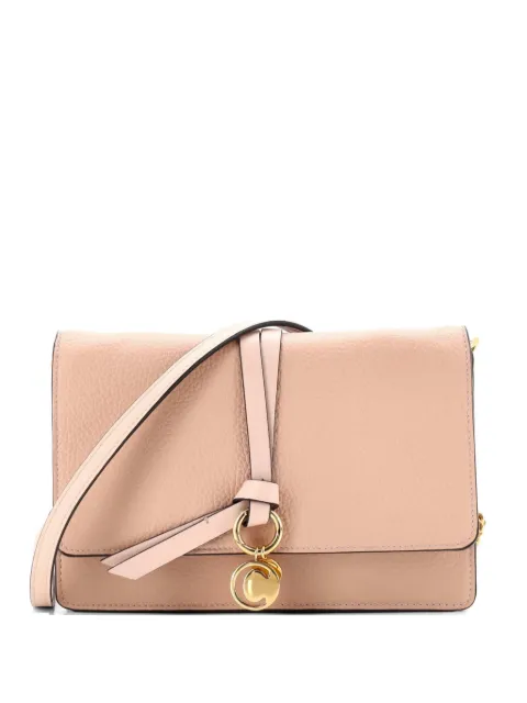 Chloé Pre-Owned Alphabet Chain Clutch Bag Leather crossbody bag Pink RVSCSSUNI6NBBBVL