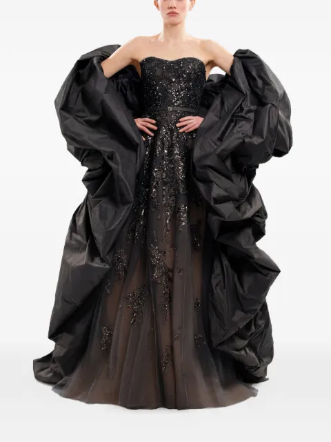 Saiid Kobeisy sequin-embroidered strapless maxi gown Black RTWFW25DR61