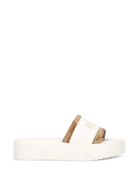 ALVIERO MARTINI 1° CLASSE Geo Map logo-print sandals White 151396360900