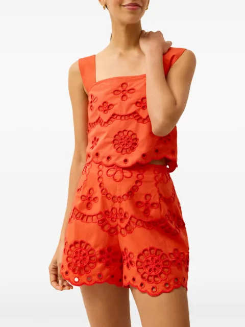 Marie Oliver Payton eyelet-embroidered top Orange 1P16B358