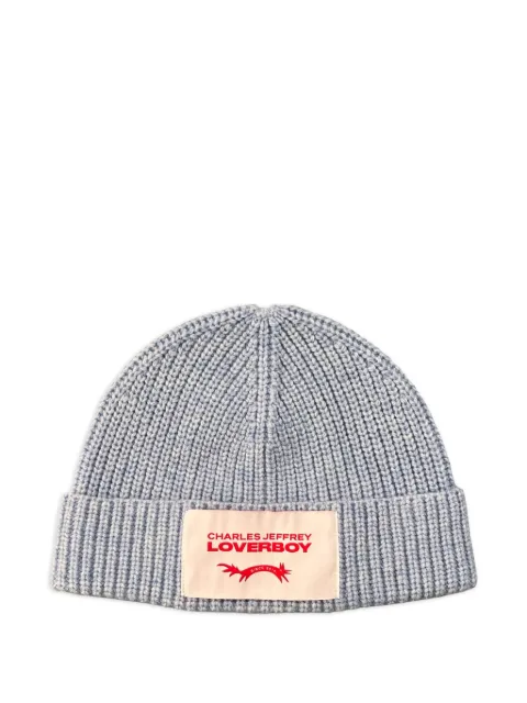 Charles Jeffrey Loverboy chunky ribbed beanie hat Blue 062130302
