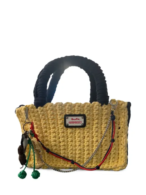 Charles Jeffrey Loverboy crochet instrument-charm tote bag Yellow 062120203