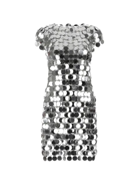 Rabanne Sparkle Disc mini dress Silver 19EIRO014PS0133