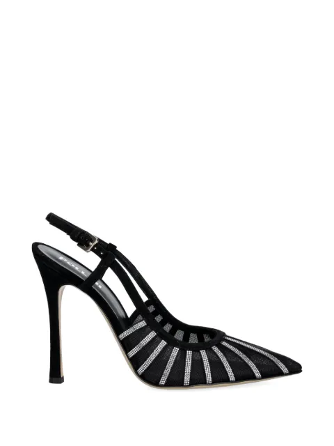 Pollini crystal-embellished mesh pumps Black SA1028BC1OTA0000