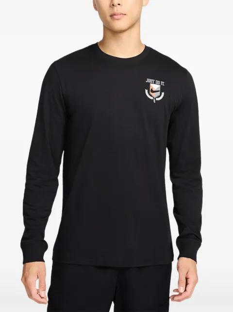 Nike logo-print long-sleeve T-shirt Black FZ5390