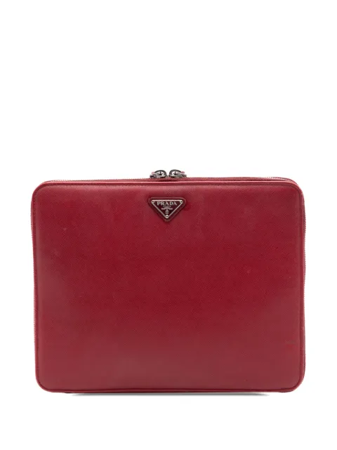 Prada Pre-Owned 2000-2013 Saffiano Zip Around iPad Case clutch bag Red QK3UOWMNQQNYQCLC