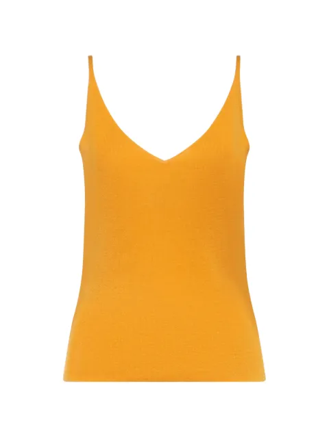 Loro Piana V-neck knitted top Orange FAQ520120IH
