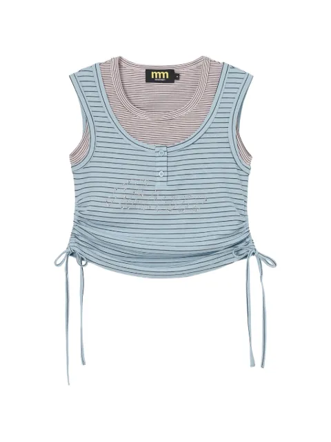 Mini Cream striped drawstring tank top Blue 6UM635A