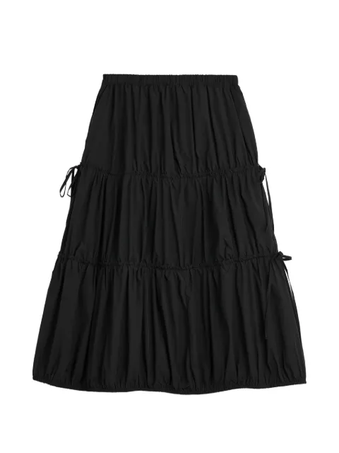 tout a coup tiered drawstring midi skirt Black M144AU6