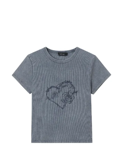 tout a coup graphic-print ribbed T-shirt Grey M643AU6
