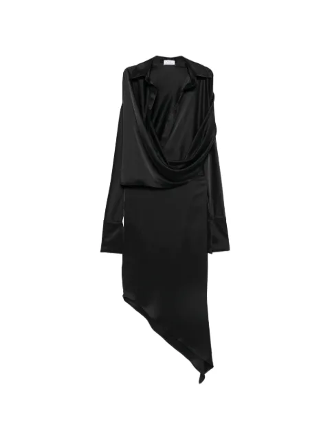 Vestiaire d'un Oiseau Libre asymmetric draped midi dress Black ASYMMETRICMIDIDRESS