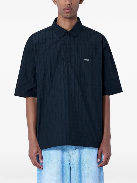 Metalwood Studio Snap textured polo shirt Black 26SS0401