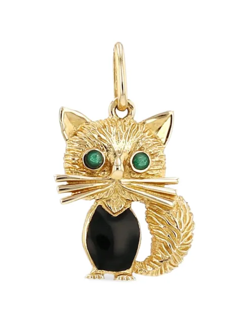 Van Cleef & Arpels 1980s enamel cat pendant Gold 431617
