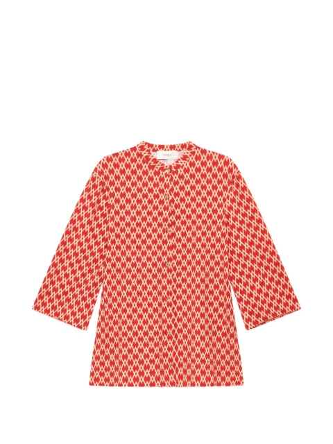 MALIPARMI Diamond Glow geometric-print kaftan Red JM557570674B3038