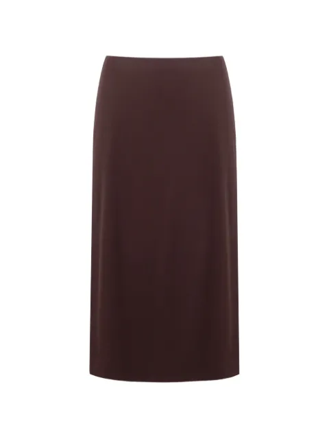 THE ARKOW Lily side-slit midi skirt Brown TAF021C