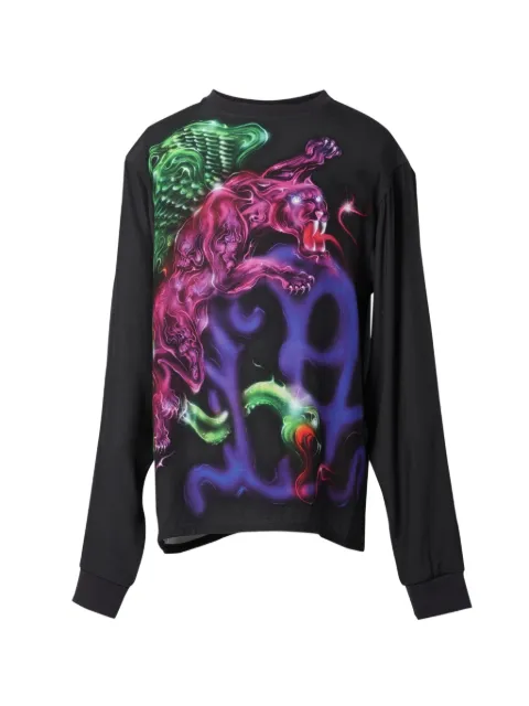 Casella Meyer graphic-print long-sleeve T-shirt Black CM25STP05PA
