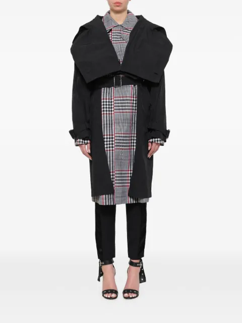 Juun.J belted oversized-collar coat Black JA9230F026