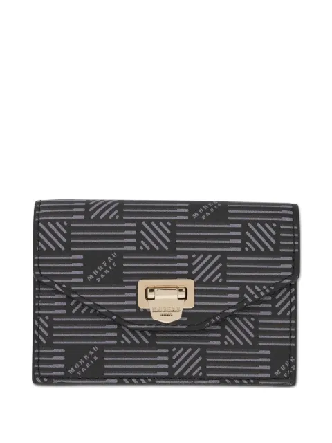 Moreau flap logo-print leather wallet Black WALFLGUTUPRCALFNNCR