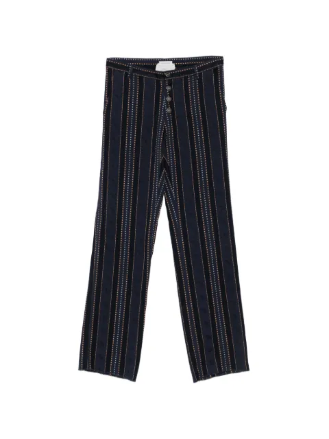 Romeo Gigli Pre-Owned 2000s striped button-fastening trousers Blue RG250BGT