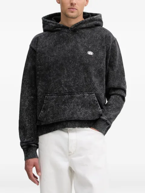 Alpha Industries acid-wash logo-patch hoodie Black 266333