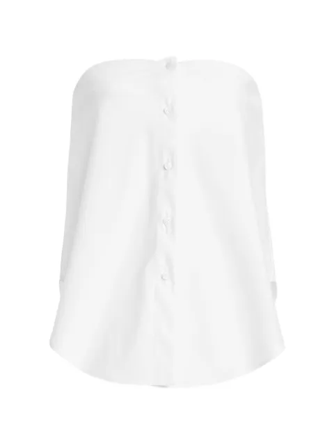 Brandon Maxwell Shea strapless poplin top White TP601SS26