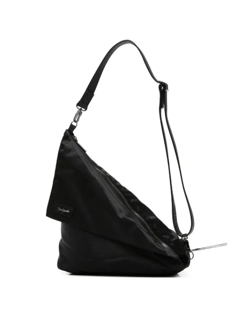 Discord Yohji Yamamoto asymmetric logo-patch shoulder bag Black DKI35830