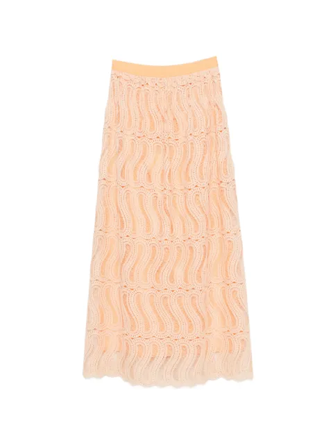 Raquel Diniz Sabi guipure-lace scalloped-hem midi skirt Orange 8L0002540977